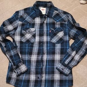 Levi's Black and Blue Checkered Shirt